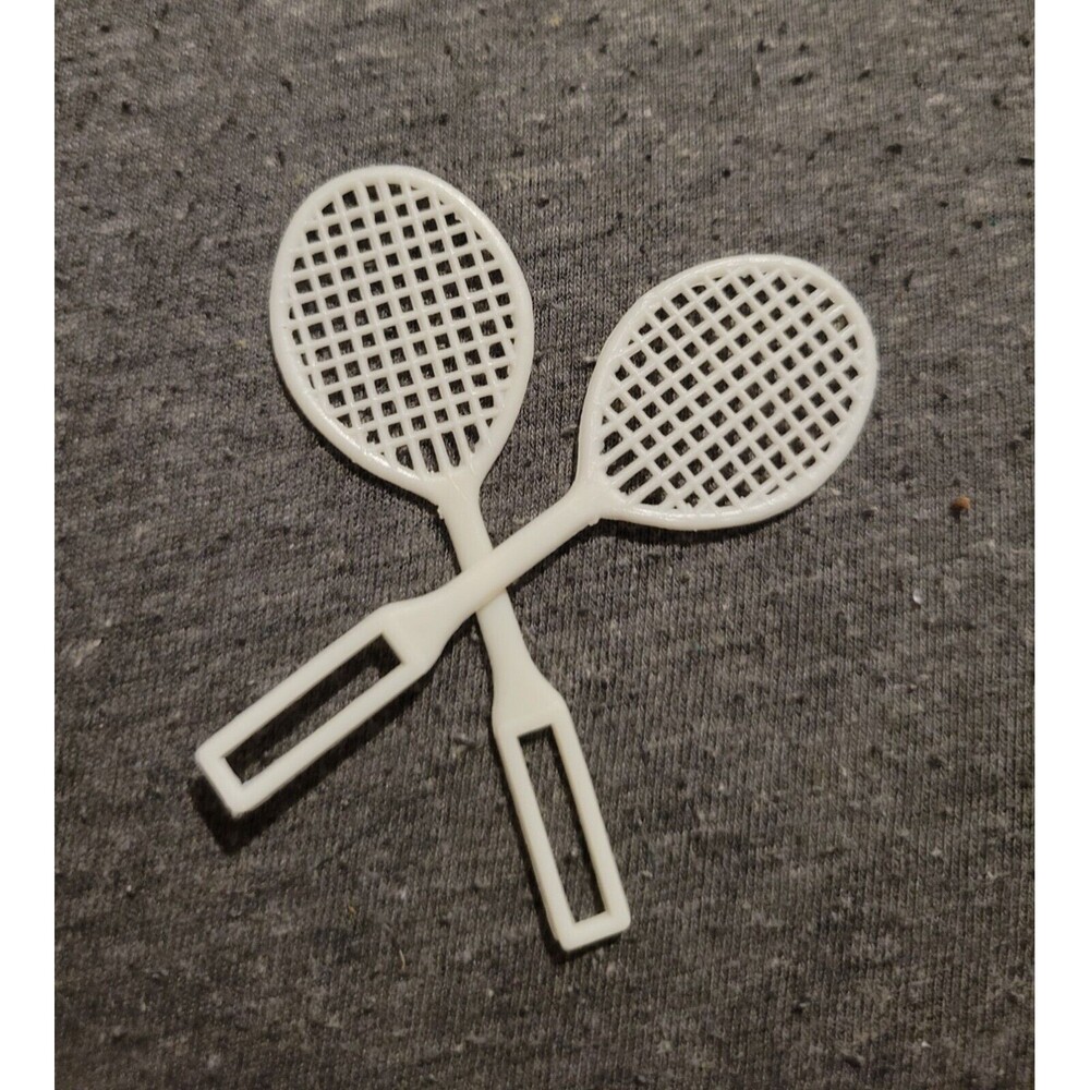 Pair of Barbie Tennis Rackets White Vintage Lot of 2 Replacement Accessories